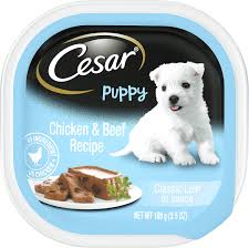 Cesar Puppy Classic Loaf in Sauce Chicken & Beef Recipe, 3.5-oz